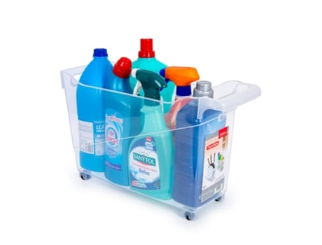 Cesta Organizadora con Ruedas Nº 1 Ideal Bajo Fregadero PLASTIC FORTE (Trasparente)