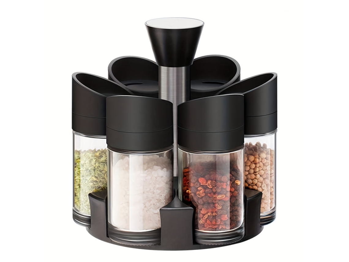 Estante Giratorio Para Condimentos De Cocina, Para Seis Especias En Polvo, Para Hornear Y Para Aderezar.