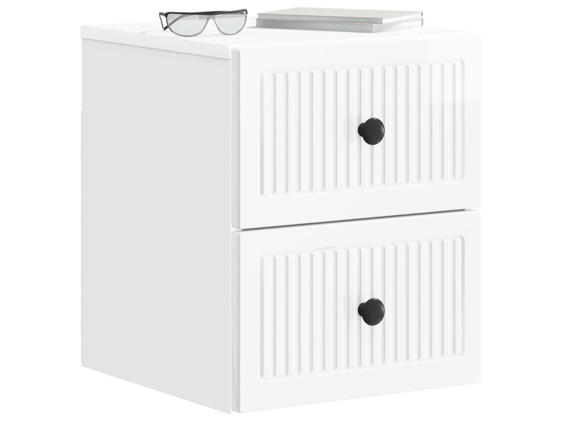 Maison Exclusive - Mesita De Noche De Pared 2 Pcs Brillante 33 X 34,5 X 40 Cm