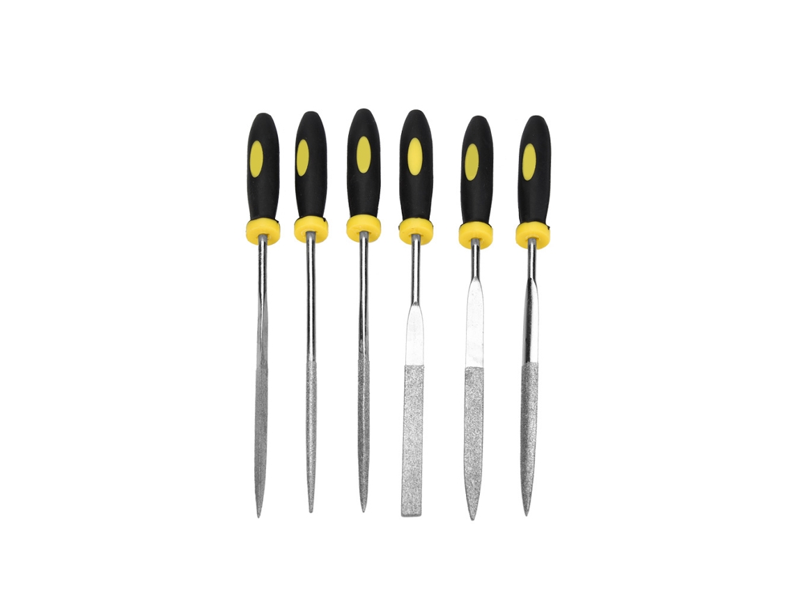 Juego de 6 mini cuchillas metálicas para trabajar la madera, herramienta manual, lima de aguja, 3*150 mm