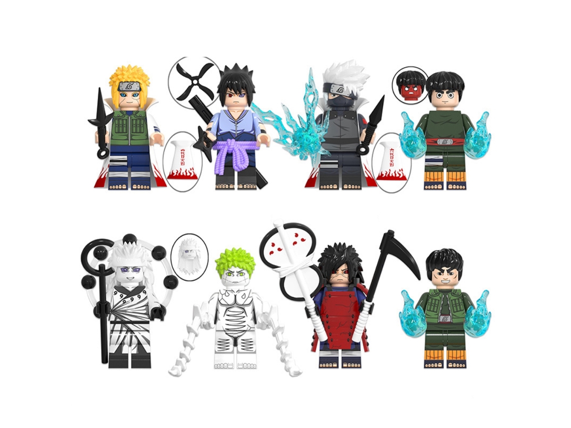 Conjunto De 8 Figuras Mini Anime Blocos De Montar Colecionáveis Presente Brinquedo 3+
