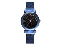 Reloj De Pulsera De Cuarzo Para Mujer Con Cierre Magnético, Estilo Casual, Azul.