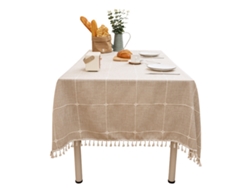 VYLARA Capa De Mesa De Jantar Estilo Fazenda, Toalha De Mesa Bordada Com Pompons Fofos, Material À Prova Dágua, Antiderrapante E Resistente A Manchas Para R