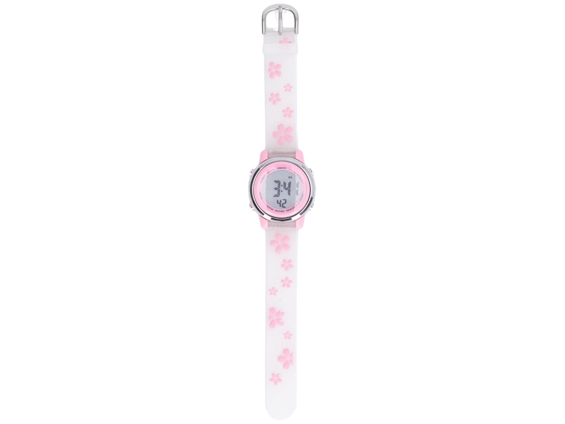 Ats-reloj Deportivo Digital Para Niñas Con Escala Clara Reloj 3d Cartoon Impermeable Con Luz Led Alarma Para 3 A 10 Años Blanco