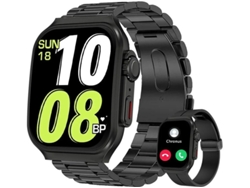 Reloj inteligente curvo 3D con pantalla de 2,01 pulgadas y monitor de frecuencia cardíaca negro Bestvite
