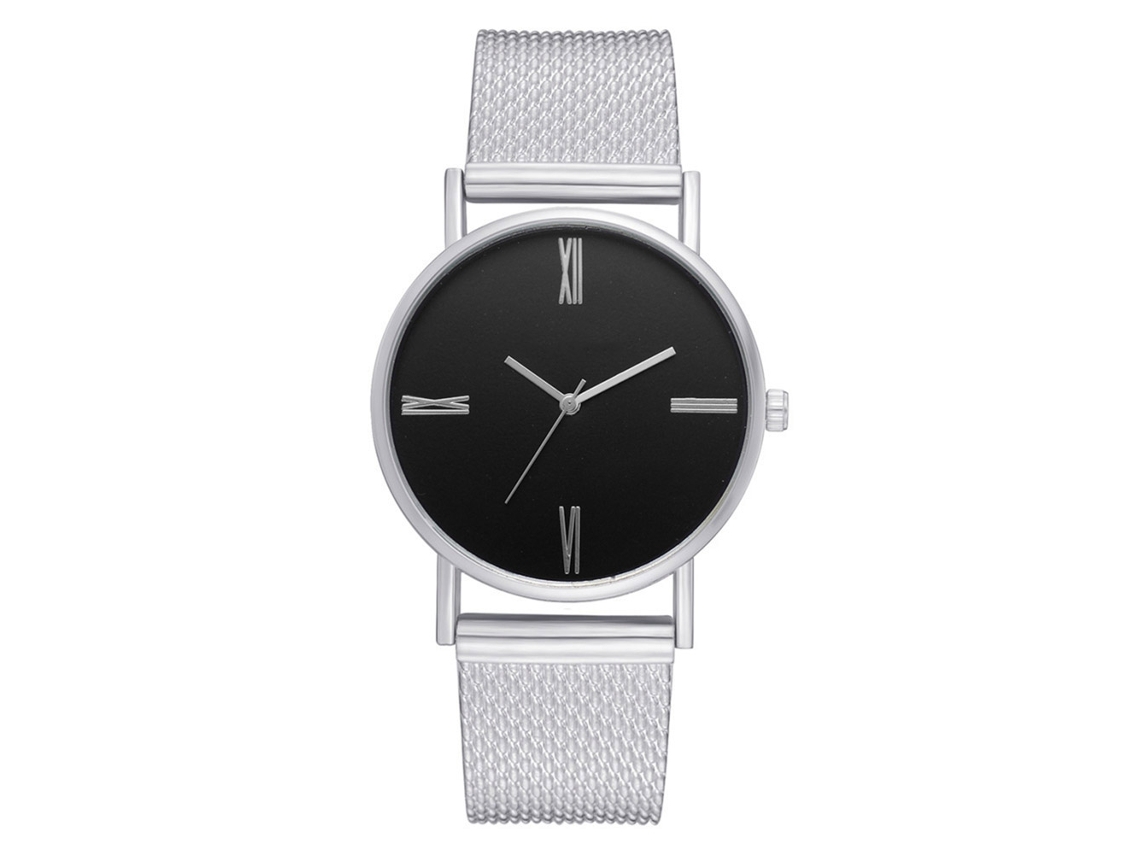 Reloj Unisex De Cuarzo Con Elegante Brazalete Metálico (plateado)