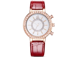 Reloj De Pulsera Shengke Para Mujer Con Diamantes De Imitación Y Correa De Aleación De Pu Con Movimiento De Cuarzo (rojo)