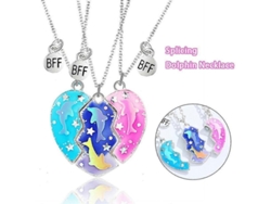 2026-3 Piezas/set Colgante De Delfín Amigas Mejores Collar De Corazón Dividido Puzzle Para Mujer Niña