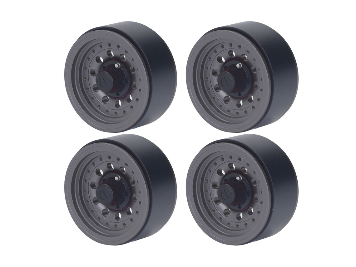 Conjunto De Rodas Rc Beadlock 1.9 Polegadas Alumínio 1/10 Para Axial Scx10 I Ii Iii Cinza