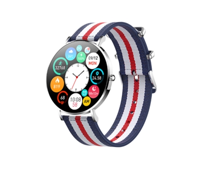 Smartwatch Pantalla a color Amoled de 1,3 pulgadas Duración de la batería de 30 días Ip67 Resistente al agua Plata BISBISOUS