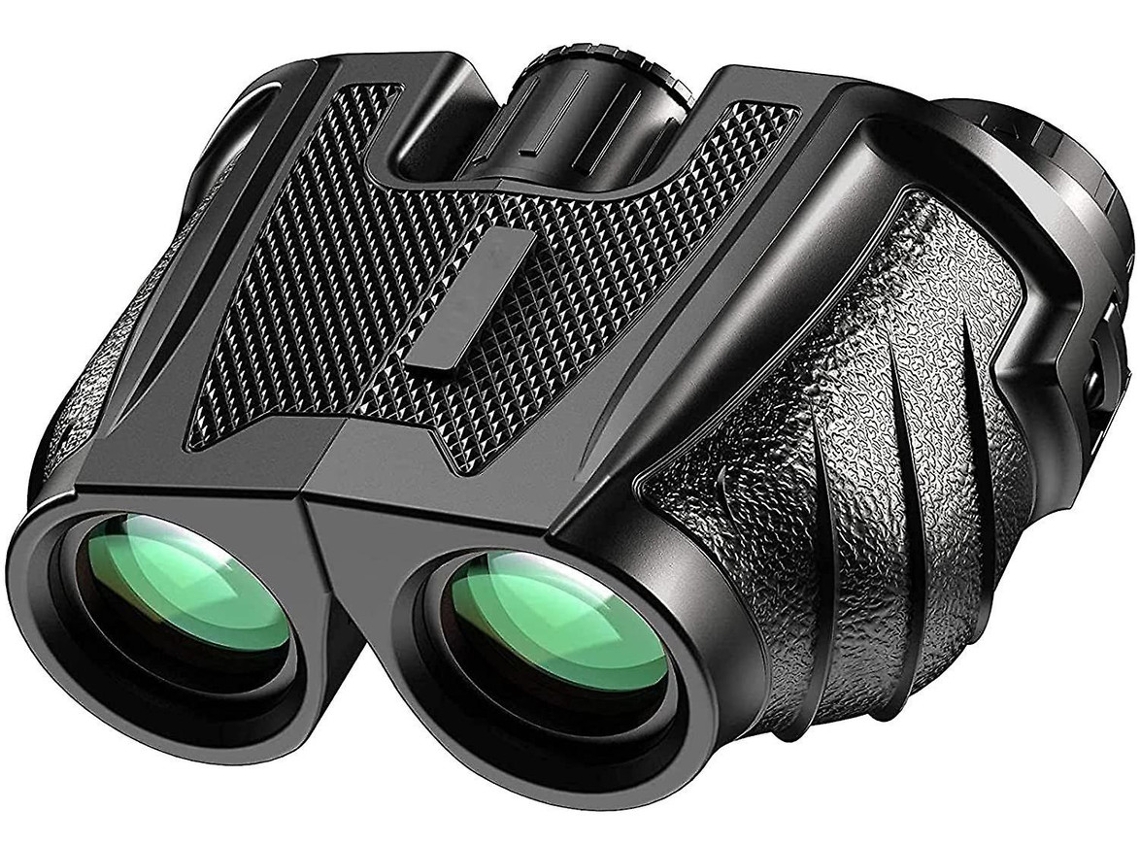 Binoculares 12x25 compactos y plegables con prisma Bak4 para observación de aves, viajes y turismo, color negro Yizhood