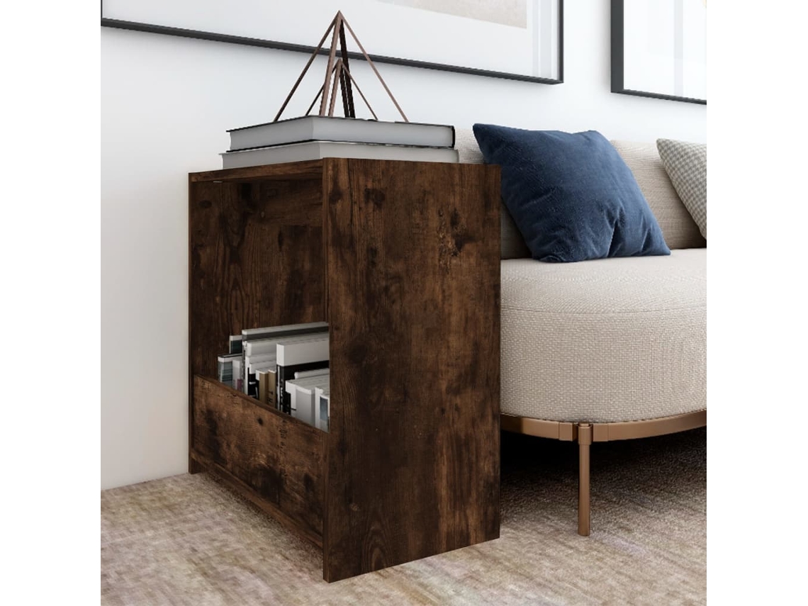 Mesa auxiliar | Mesa de comedor 50x26x50 cm, derivados de madera de roble ahumado