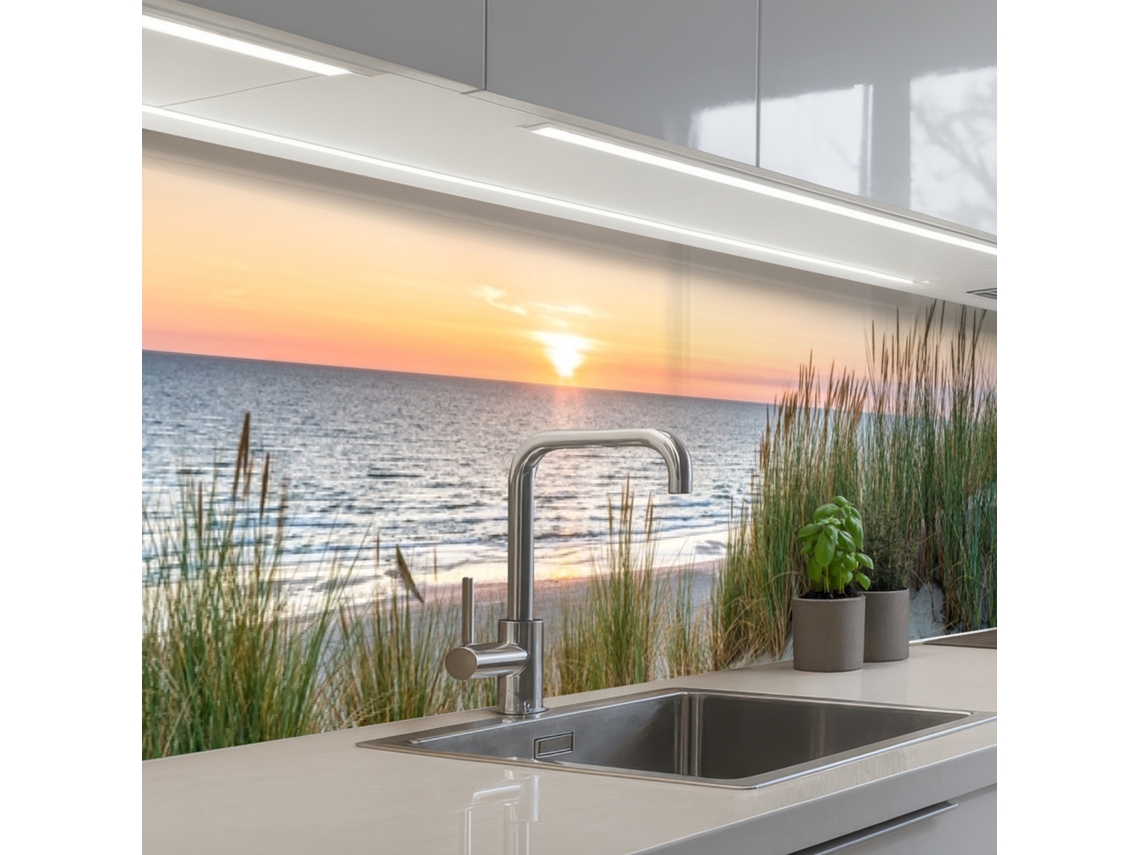 Paneles antisalpicaduras de cocina con temática solar - Naturaleza - Playa 500x80 cm