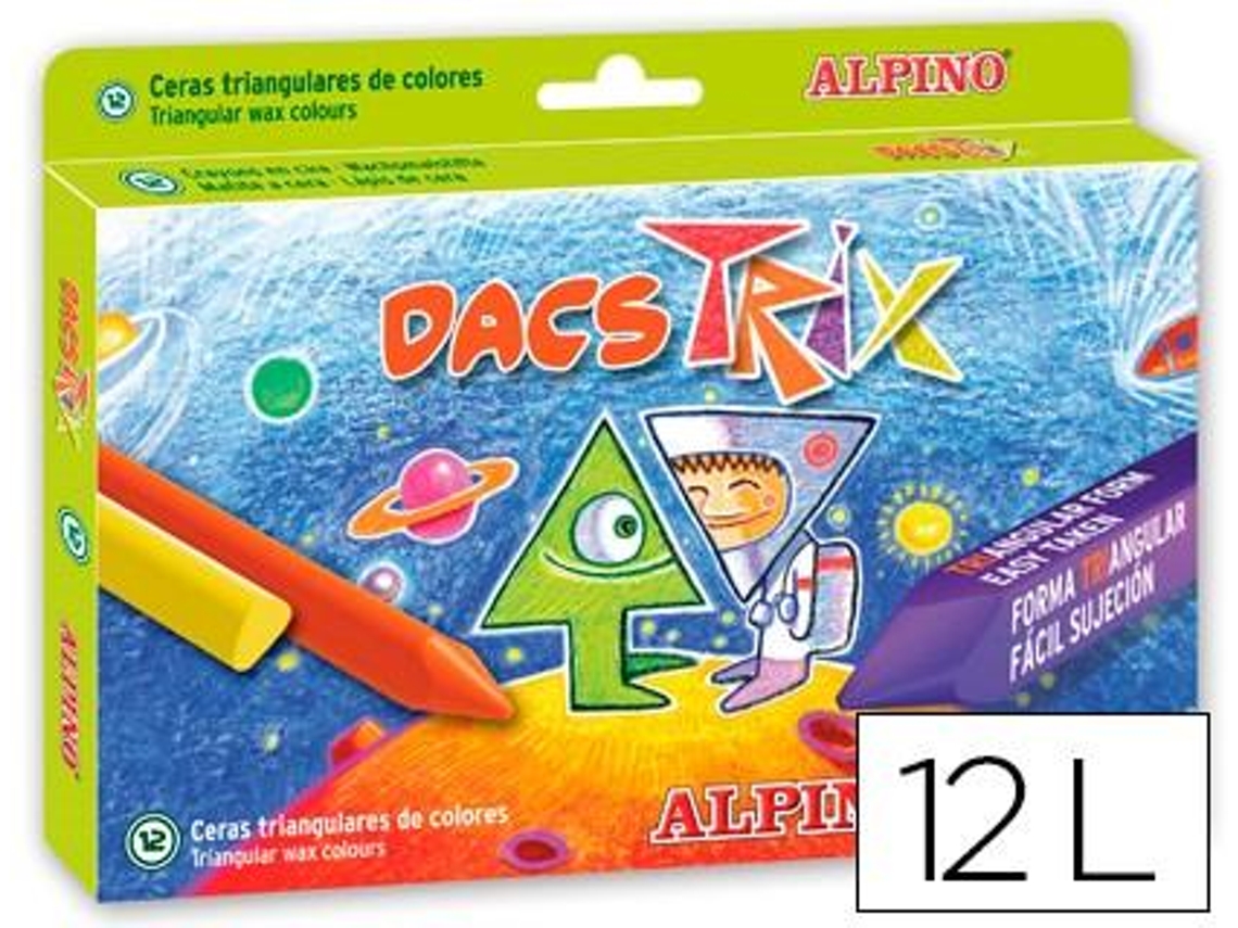 Alpine Crayon Dacs Trix Triangul Caja de 12 Colores