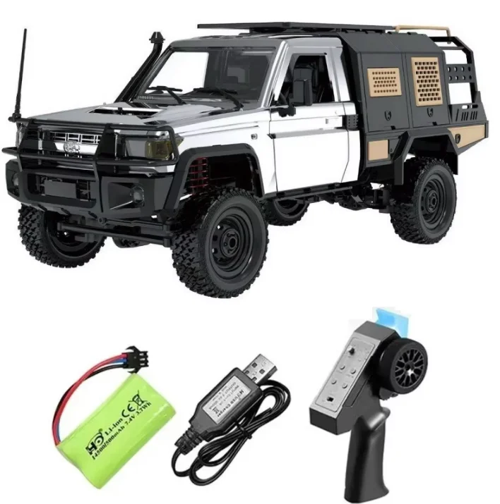 Veículo Off road Crawler com Controle Remoto, Escala 1:12, Tração nas Quatro Rodas MDUG (prata)