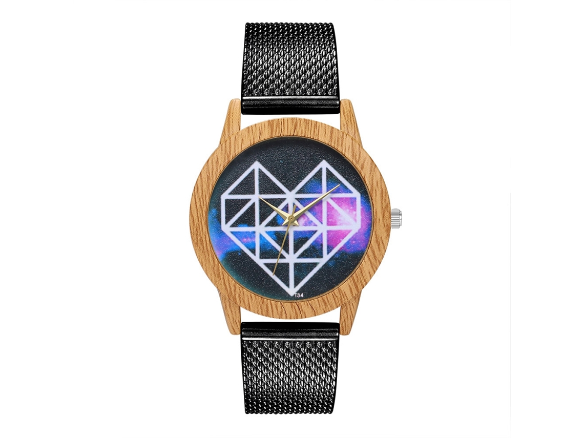 Reloj De Pulsera De Cuarzo Zhoulianfa Fashion Simple Mesh Leather Para Hombre Y Mujer T34-f1 (negro)