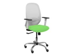 Silla De Oficina Cilanco Con Mecanismo Sincro Tapizada Con Tela Color Pistacho Y Malla Color Blanco