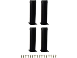 2026-4pcs Pies De Mueble Ajustables De Acero Inoxidable Negro 20cm Elq 200mm