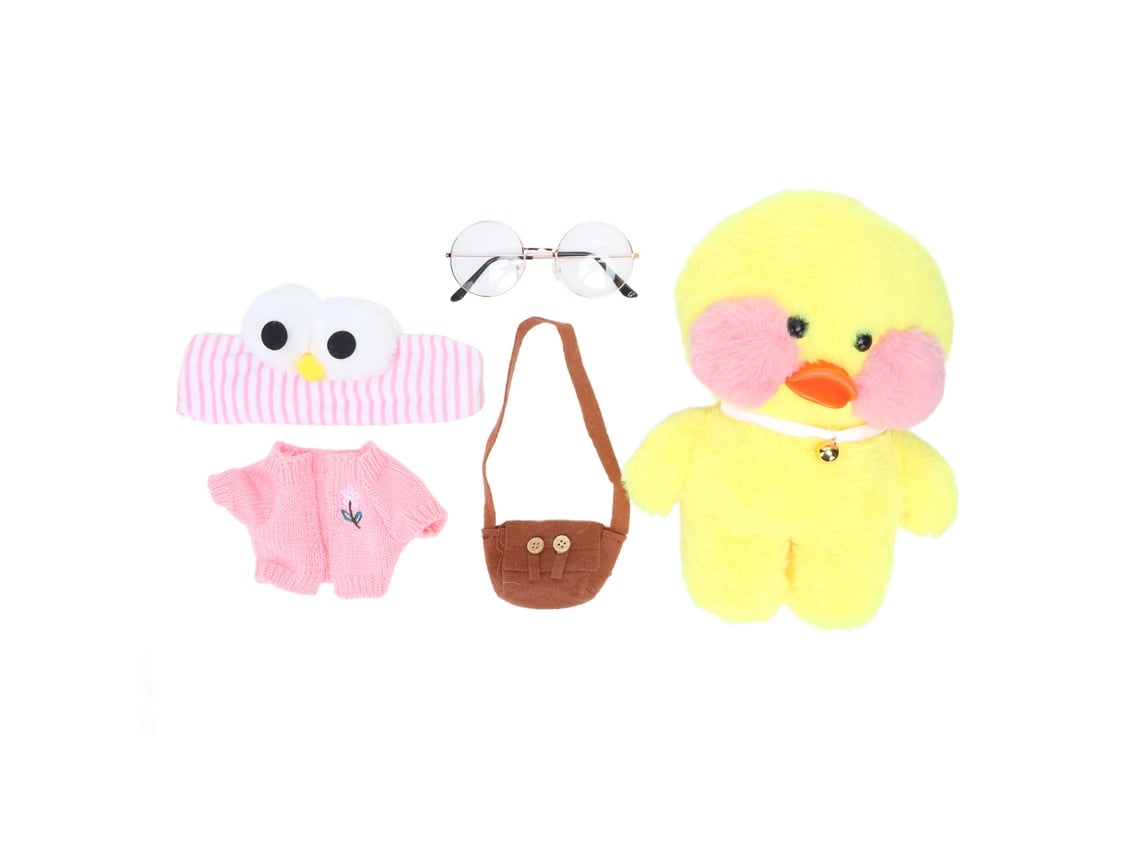 Ats-muñeco De Patso Amarillo De Peluche 30cm Con Ropa Y Gafas Juguete Suave Tipo 1