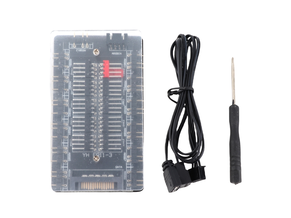 Hub De Ventiladores Argb Pwm 2 En 1 4pin Pwm 3pin Argb Hub De Ventiladores De Caja Magnéticos Alimentación Sata