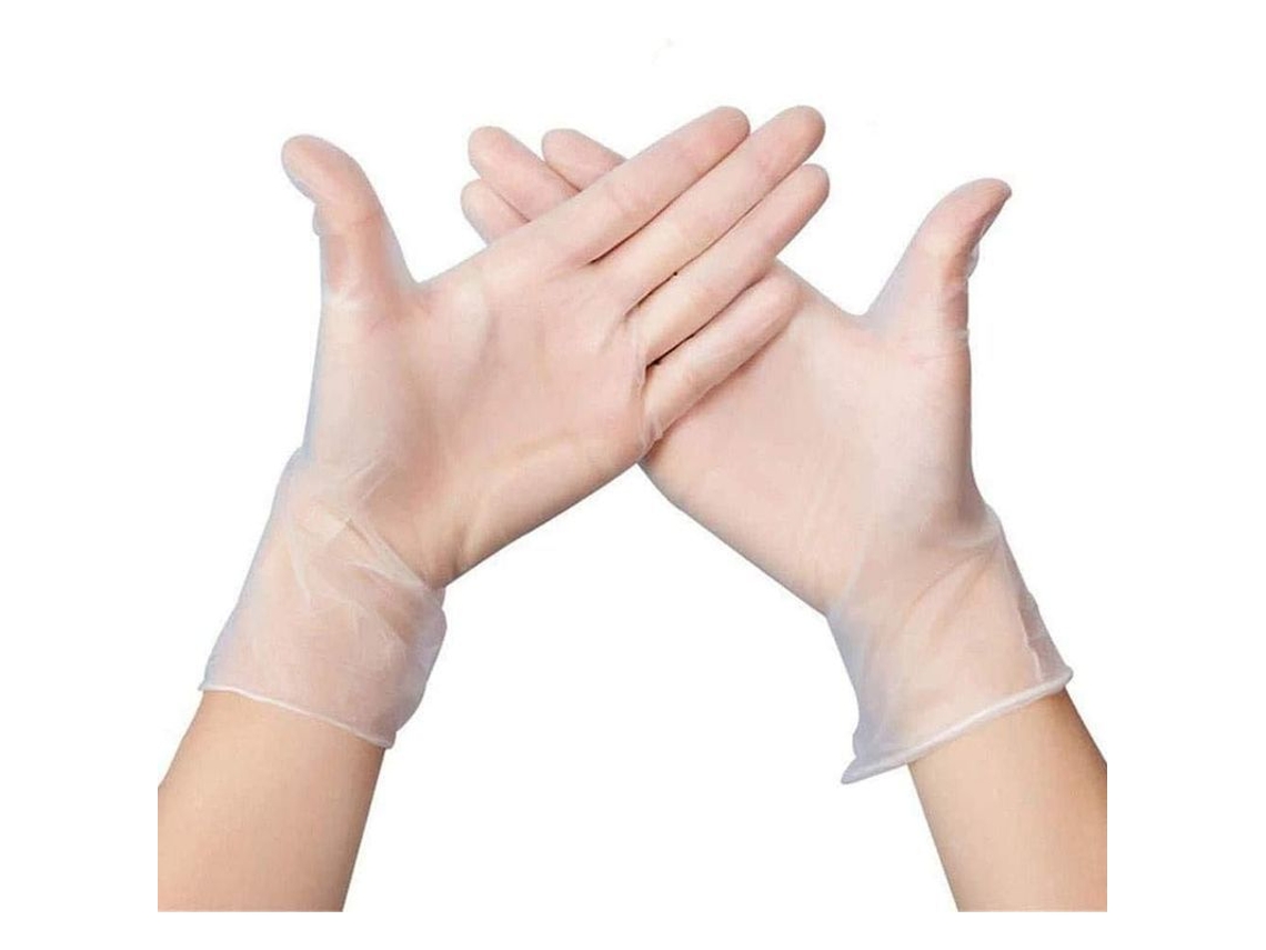Guantes De Vinilo Desechables Sin Polvo Talla Media Caja 100 Seguros Para Alimentos Sin Latex