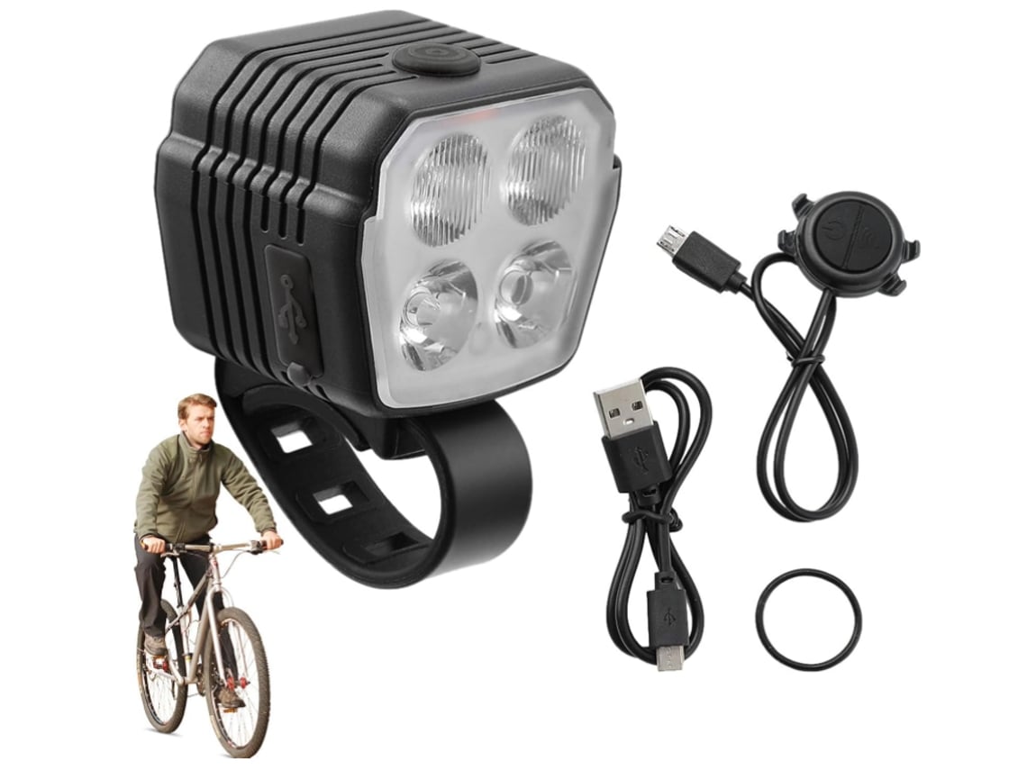 Juego de faros delanteros recargables USB, luces delanteras superbrillantes y luz LED trasera, 3-5 modos de luz, apto para todos los modelos Jytgalx.
