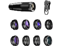 Kit De Lentes Para Teléfono 10 En 1: Teleobjetivo 22x, Ojo De Pez + Macro + Filtros Cpl Para Todos Los Smartphones.