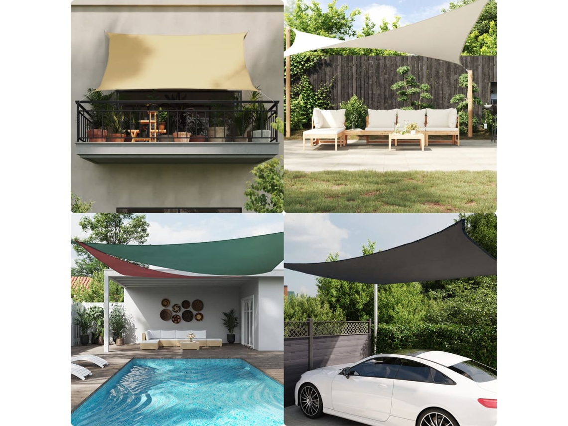 Toldo rectangular de tela Oxford estilo vela solar, 2 x 5 m, color rojo, WSD862567 Lovely Home