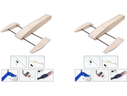 2 Lanchas Rápidas Rc Con Flotadores Laterales De Madera Y Estabilizadores, Kits De Modelos De Lanchas Rápidas Con Control Remoto Por Radio.