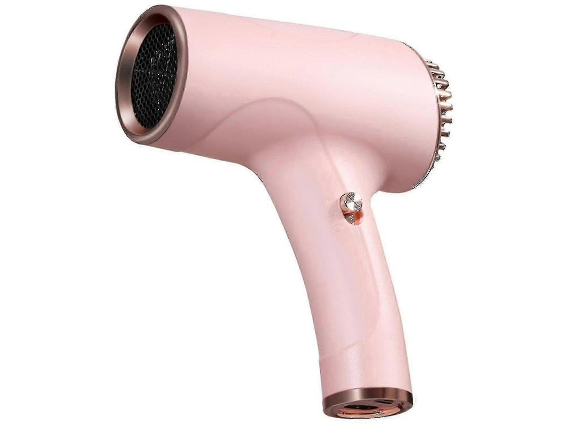 Secador De Pelo Inalámbrico Portátil Recargable Con Aire Caliente Y Frío Para Viajes Y Uso Al Aire Libre - Rosa