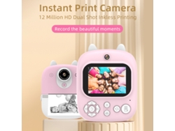 Andoer Cámara Instantánea Multifuncional 3 En 1 Para Niños Con Pantalla Ips 2.4", Lentes Duales 12mp Y Papel De Impresión