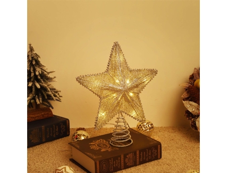 Adorno de Árbol de Navidad ZMDECQNA Sombrero Copa Luces Led Dorado
