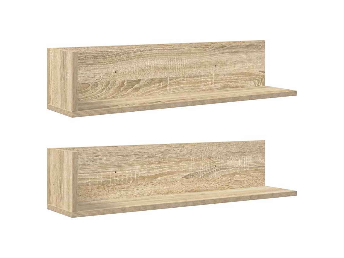 Maison Exclusive - Estantes Pared 2 Uds Madera Roble Sonoma 75x16,5x16,5 Cm