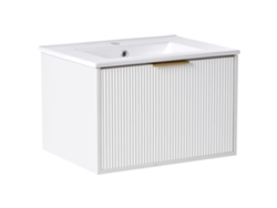 Mueble de baño de pared Beliani Tilcara con lavabo en MDF blanco 60x45x38