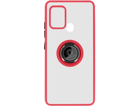 Carcasa y Soporte Samsung Galaxy A21s AVIZAR Función de soporte de Anillo de Metal Rojo