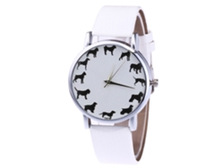 Reloj De Pulsera De Cuarzo Con Correa De Pu Creativo Para Hombre Y Mujer T416-yx (blanco)