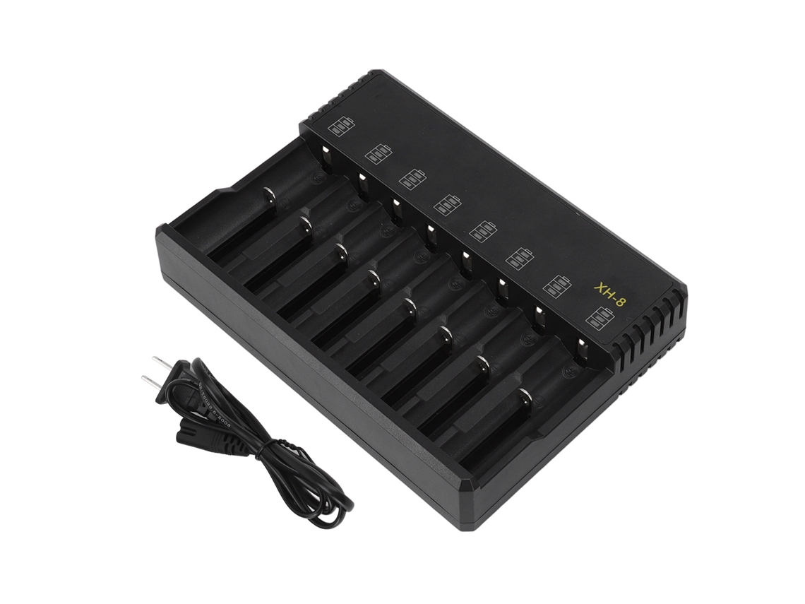 Rebe-cargador De Baterías De Litio 8 Ranuras 3.6v 3.7v Para 10440 14500 14650 16340 16650 17500 17335
