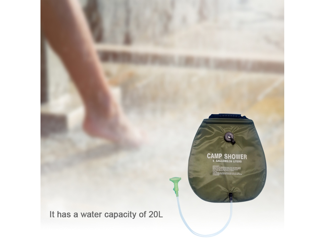 Bolsa De Ducha Portátil Para Exteriores Con Capacidad De 20 Litros E Indicador De Temperatura Para Acampar.