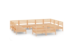 Maison Exclusive - Juego De Muebles De Jardín 12 Piezas Madera Maciza De Pino