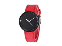 Reloj De Pulsera De Aleación Con Correa De Cuero Pu Moda (rojo)
