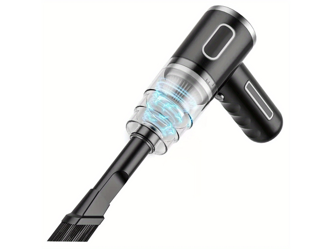 Aspiradora portátil para coche de 6000 pa con dos filtros, color negro