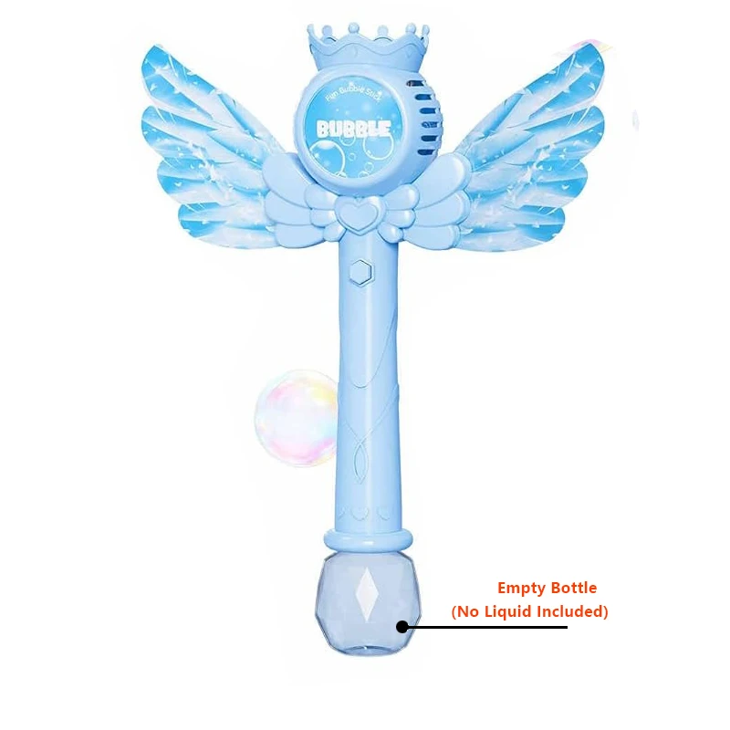 (azul) Máquina De Burbujas Automática Con Varita De Princesa Para Niña Con Batería Recargable