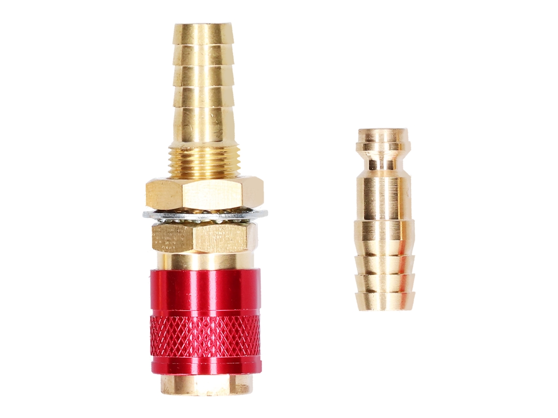 Conector Rápido De Latón Para Manguera De Antorcha De Soldadura Tig, Accesorio Para Equipo, M10 Rojo