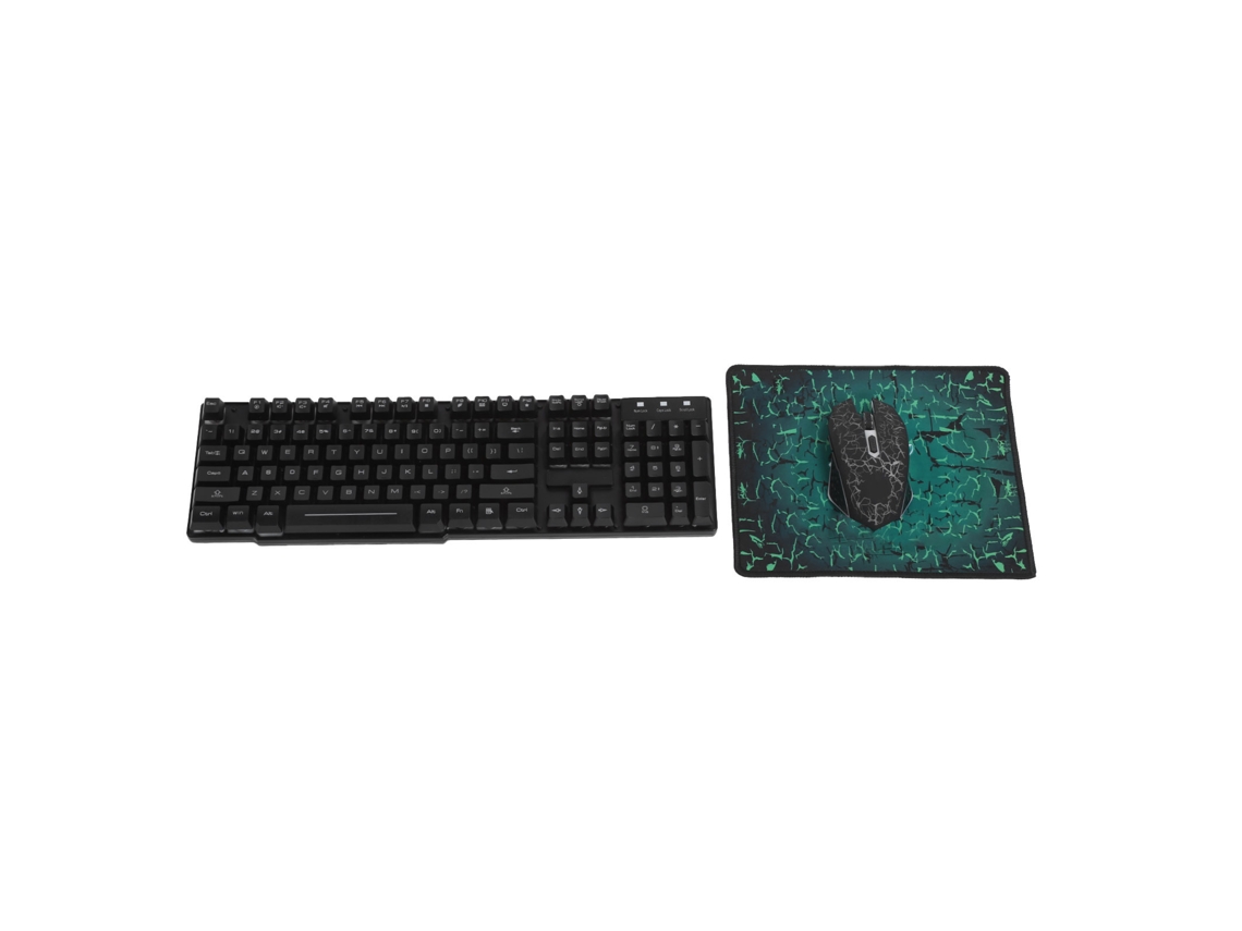Conjunto Mouse Teclado Sem Fio 2.4ghz Recarregável Dpi 2400 Luz Colorida A Prova D'água Para Notebook