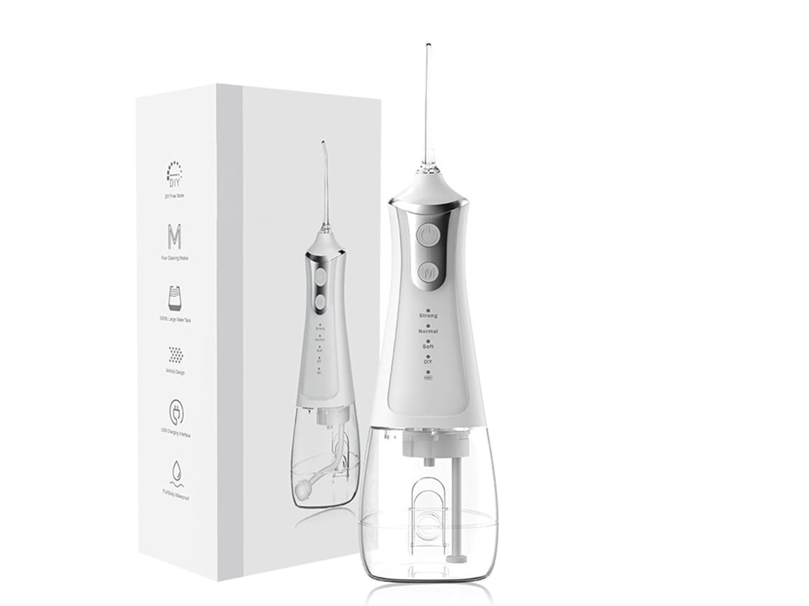 Irrigador bucal inalámbrico ELORY, 3 modos, con mango ergonómico.