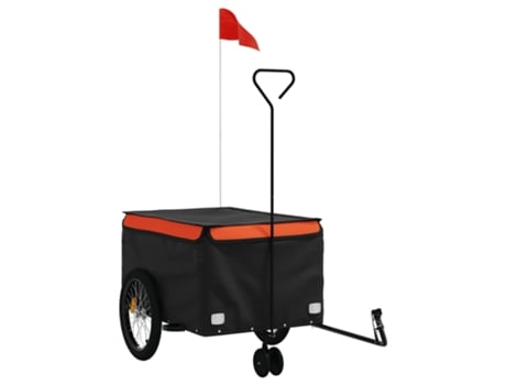 Remolque para bicicleta hierro VIDAXL negro y naranja (45 kg)