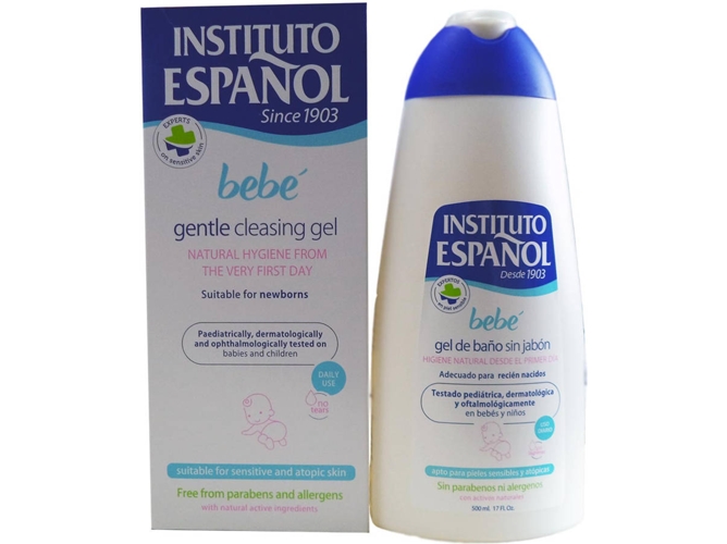 Gel de Baño INSTITUTO ESPAÑOL Bebe sin Jabon Piel Sensible sin Alergenos (500 ml)