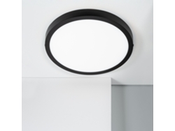 Lámpara de Techo LEDKIA Led 24W Circular de Aluminio Slim Cct Seleccionable Galán Negro 3000K 6000K (2,8 x 28 cm)