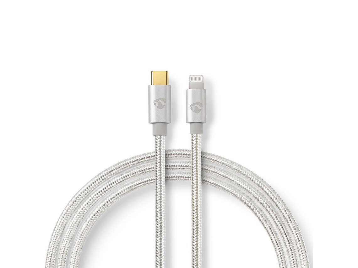 Cable Lightning NEDIS Aluminio Plateado