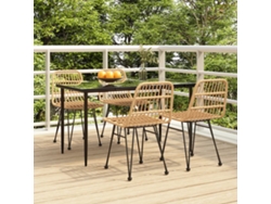 Juego de comedor de jardín de 5 piezas en mimbre PE Dkd Home Decor
